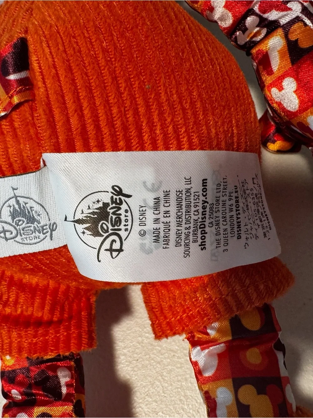 Disney Mickey Mouse Plush - Red & Orange Pattern Limited Efition